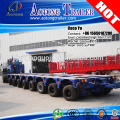 Eight axles lines 160tons over heavy cargo transporting steering Hydraulic modular trailer for Ecuador market